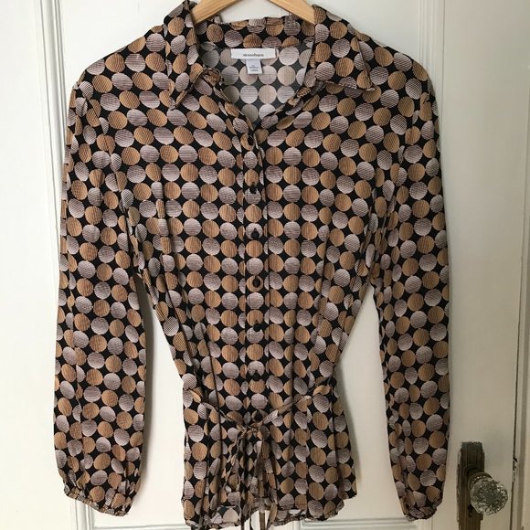 Polka Dot Button-Down Blouse - Picture 1 of 4